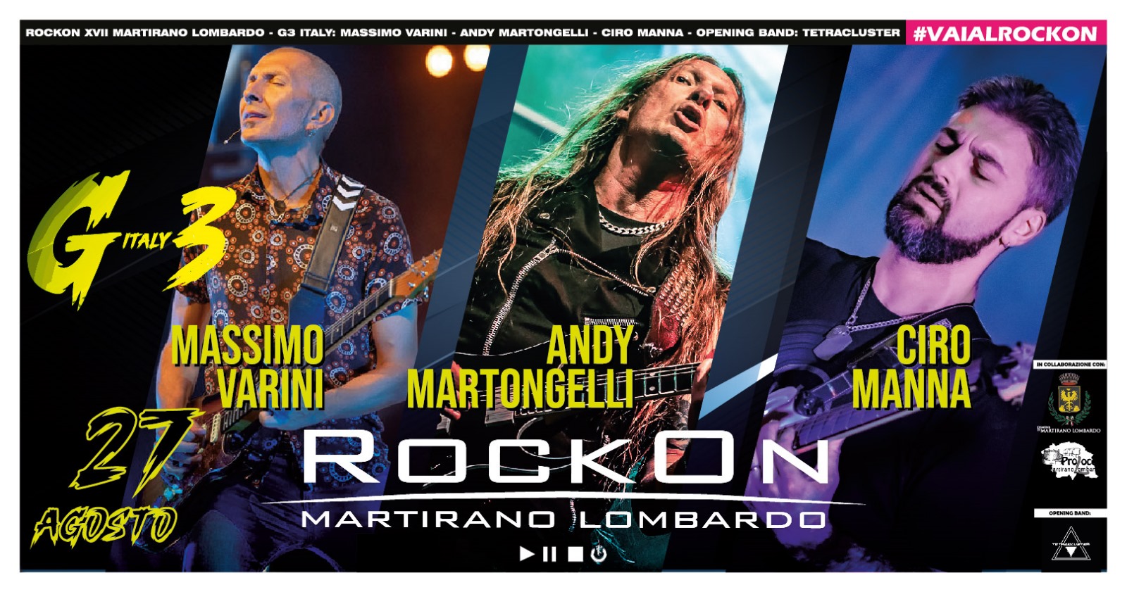 RockOn Martirano Lombardo, annunciata la backing band per il primo “G3 – Italy”